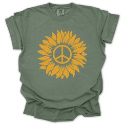 Sunflower Peace T Shirt Gift For Gardener
