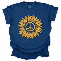 Sunflower Peace T Shirt Gift For Gardener