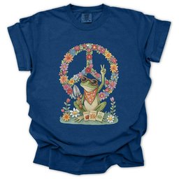 Peaceful Frog T Shirt Gift For Gardener
