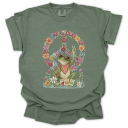 Peaceful Frog T Shirt Gift For Gardener