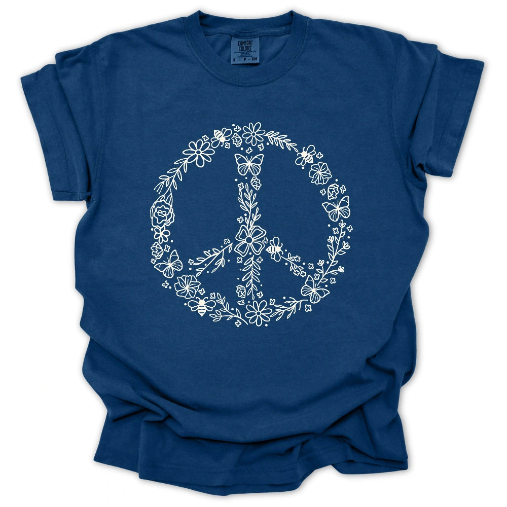 Peace For Pollinators T Shirt Gift For Gardener