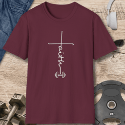 Faith And Dumbbell T Shirt Gift For Fitness Lover