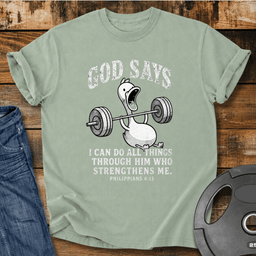 I Can Do All Things Through Him T Shirt Gift For Fitness Lover