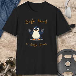 Gogh Hard Penguin T Shirt Gift For Fitness Lover