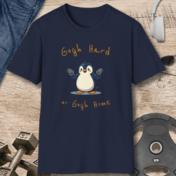 Gogh Hard Penguin T Shirt Gift For Fitness Lover