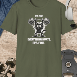 Its Fine Cat T Shirt Gift For Fitness Lover