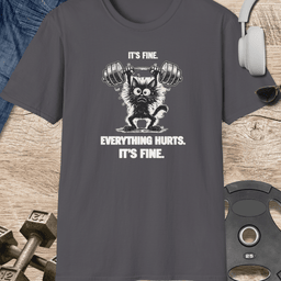Its Fine Cat T Shirt Gift For Fitness Lover