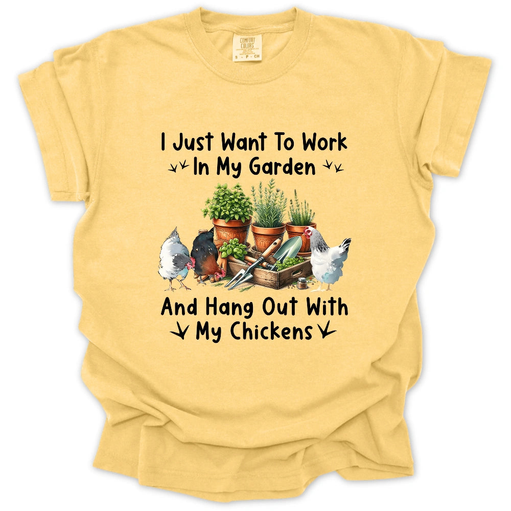 Garden And Chickens T Shirt Gift For Gardener