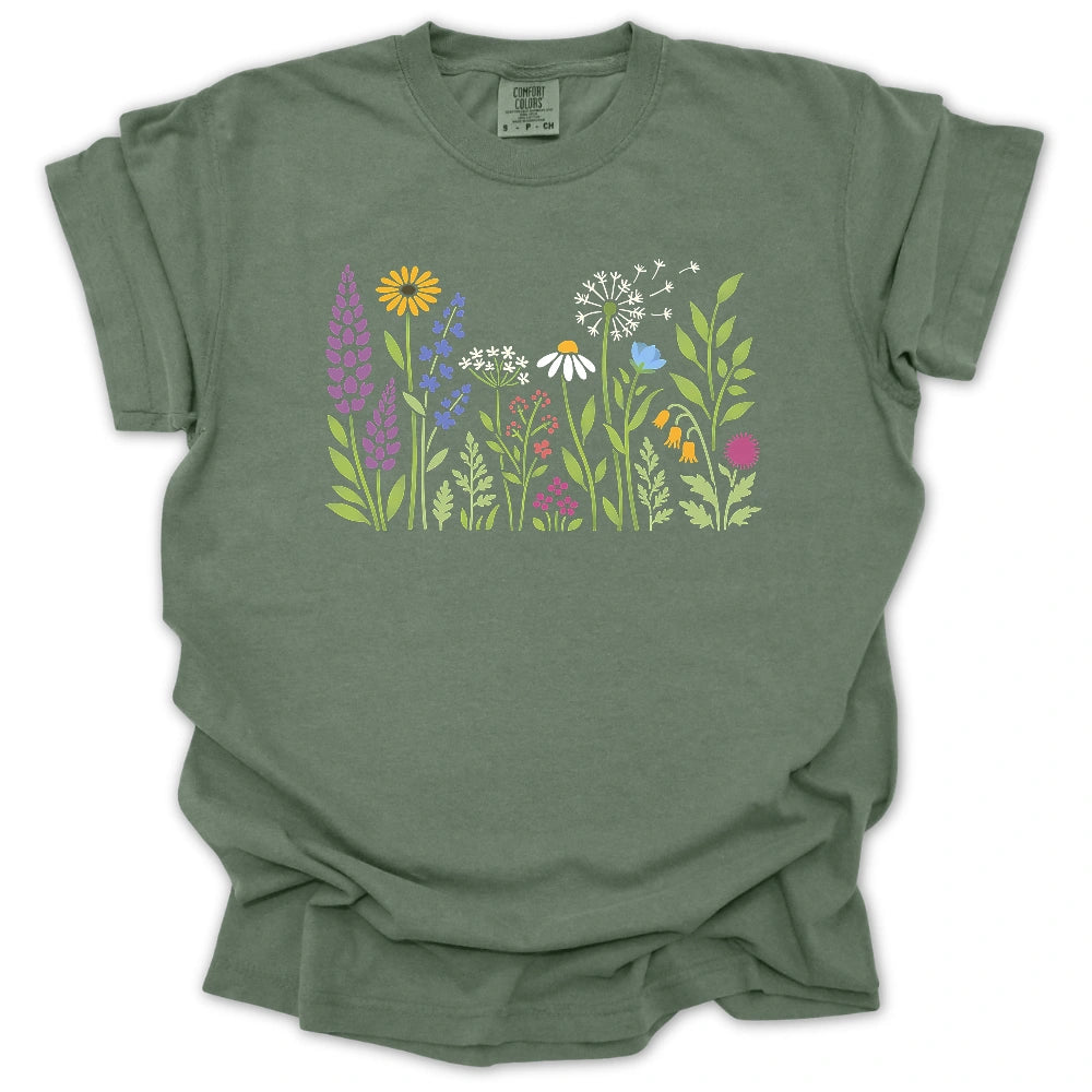 Wild Flowers T Shirt Gift For Gardener
