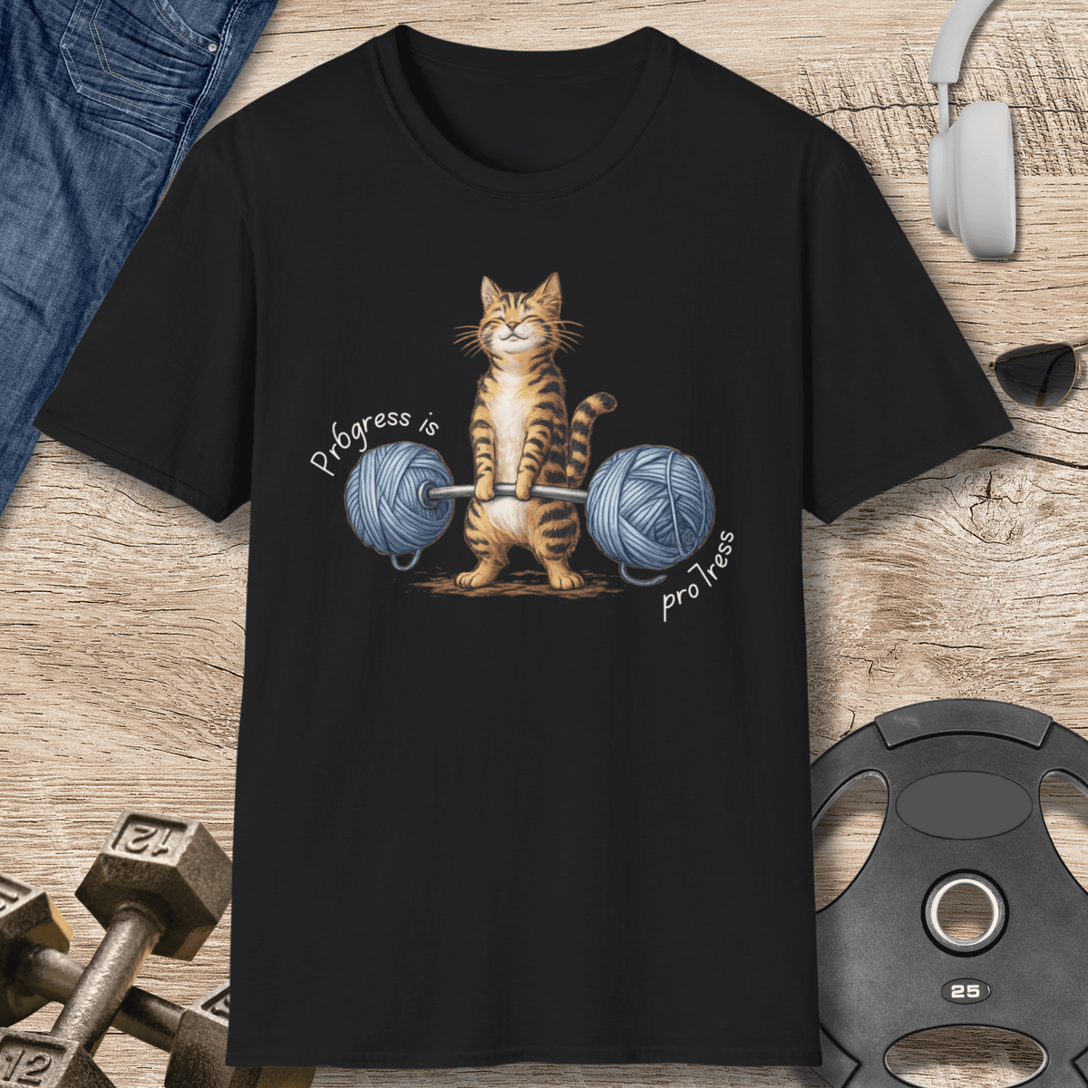 67 Progress Cat T Shirt Gift For Fitness Lover