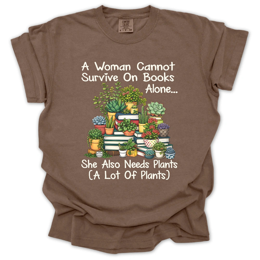 Books And Plants Lover T Shirt Gift For Gardener