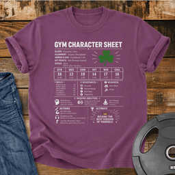 Gym Character Sheet Vintage Wash T Shirt Gift For Fitness Lover