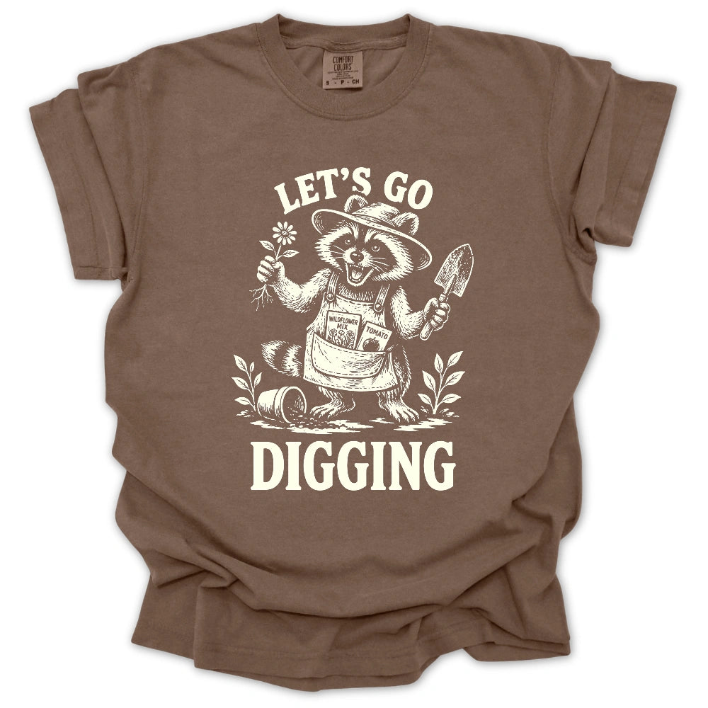 Lets Go Digging T Shirt Gift For Gardener