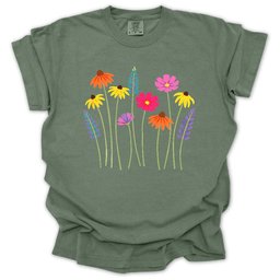 Artistic Wildflower T Shirt Gift For Gardener