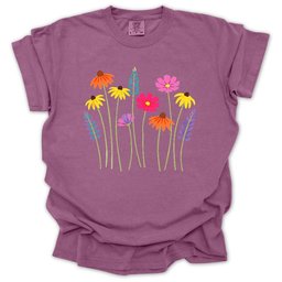 Artistic Wildflower T Shirt Gift For Gardener