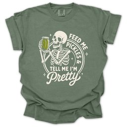 Feed Me Pickles Skeleton T Shirt Gift For Gardener