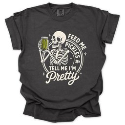 Feed Me Pickles Skeleton T Shirt Gift For Gardener
