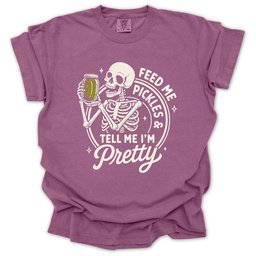 Feed Me Pickles Skeleton T Shirt Gift For Gardener