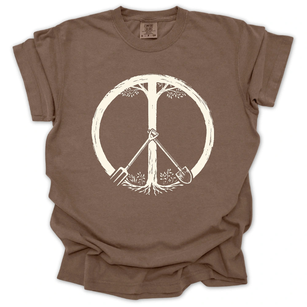 Peace Symbol T Shirt Gift For Gardener