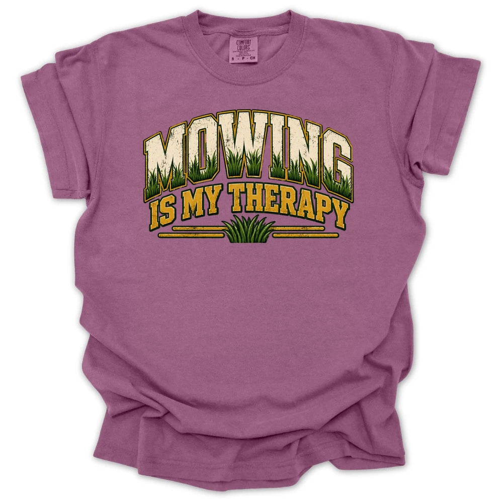 Mowing Is My Therapy T Shirt Gift For Gardener