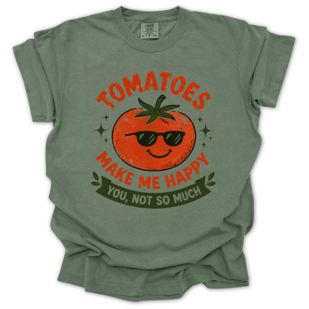 Tomatoes Make Me Happy T Shirt Gift For Gardener