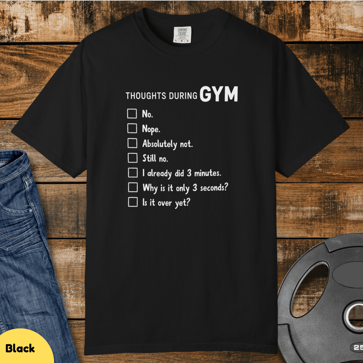 Gym Thoughts Vintage Wash T Shirt Gift For Fitness Lover