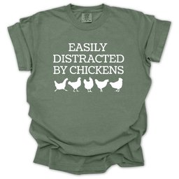 Easily Distracted By Chickens T Shirt Gift For Gardener