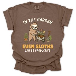 Garden Sloth T Shirt Gift For Gardener