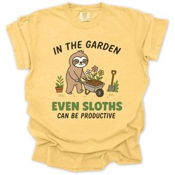 Garden Sloth T Shirt Gift For Gardener