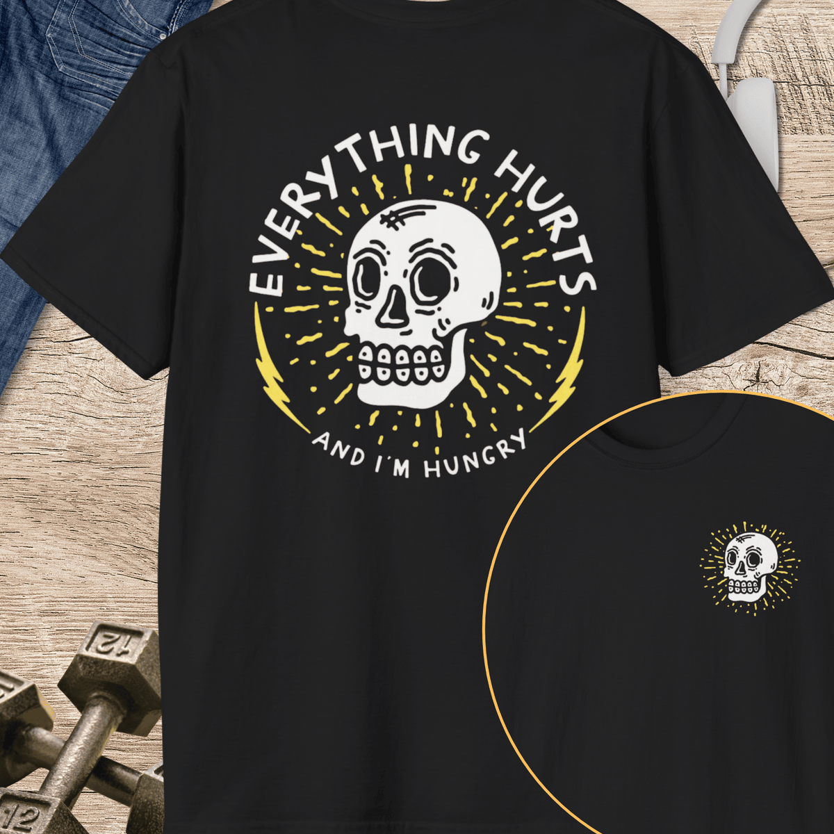 Everything Hurts Skull T Shirt Gift For Fitness Lover