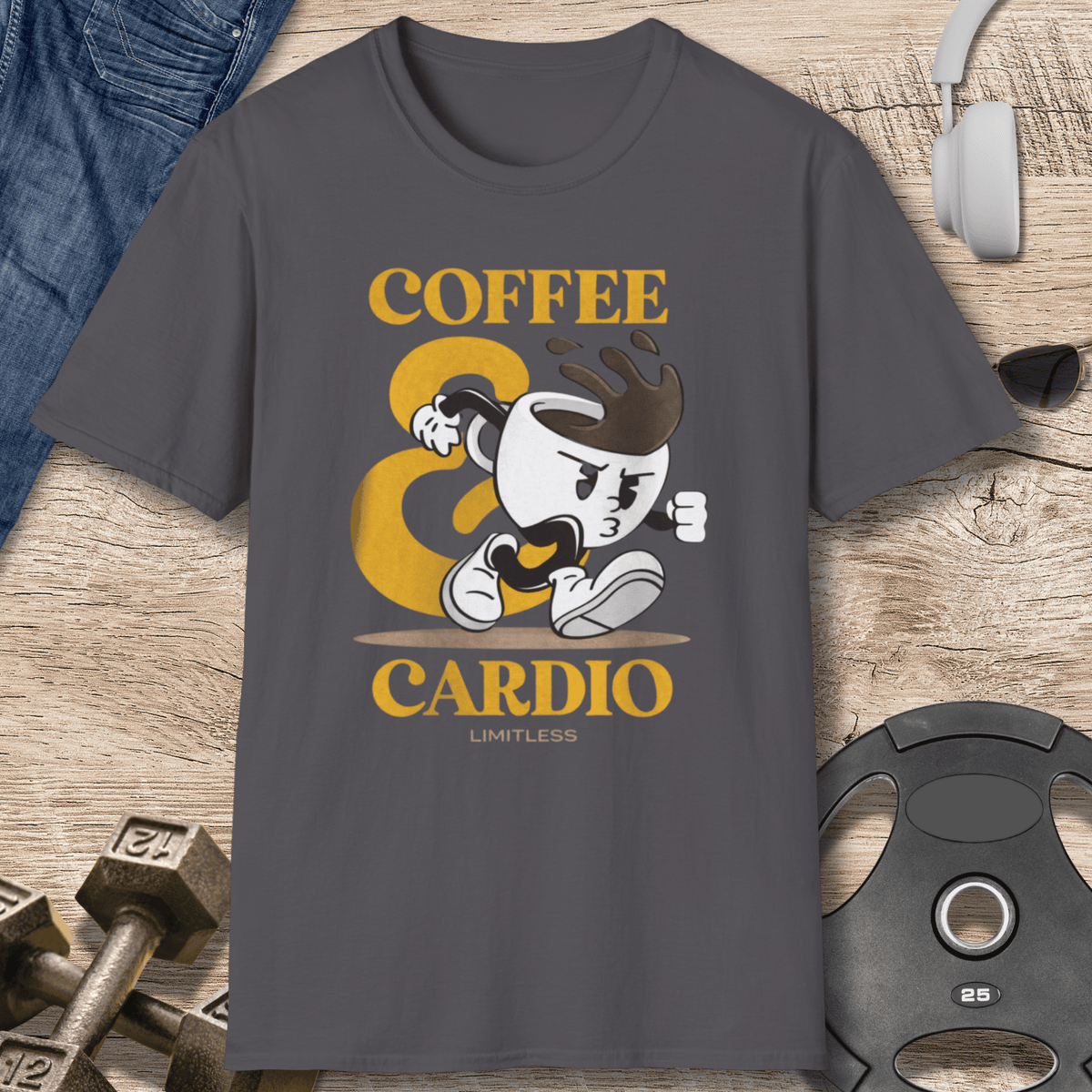 Coffee And Cardio T Shirt Gift For Fitness Lover