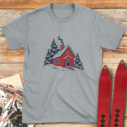 Winter Cabin T Shirt Gift For Skier
