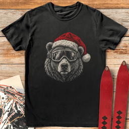 Christmas Bear T Shirt Gift For Skier