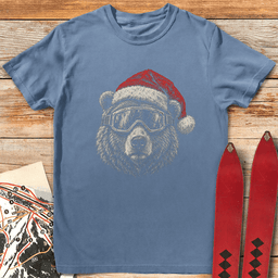 Christmas Bear T Shirt Gift For Skier