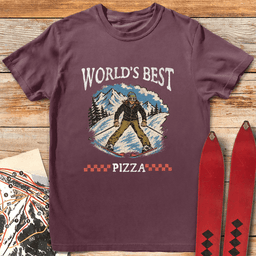 Worlds Best Pizza T Shirt Gift For Skier