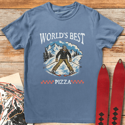 Worlds Best Pizza T Shirt Gift For Skier