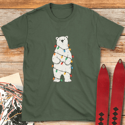 Christmas Polar Bear T Shirt Gift For Skier