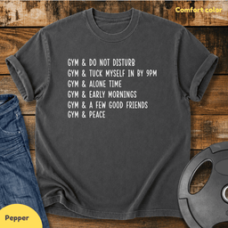 Gym And Peace Vintage Wash T Shirt Gift For Fitness Lover