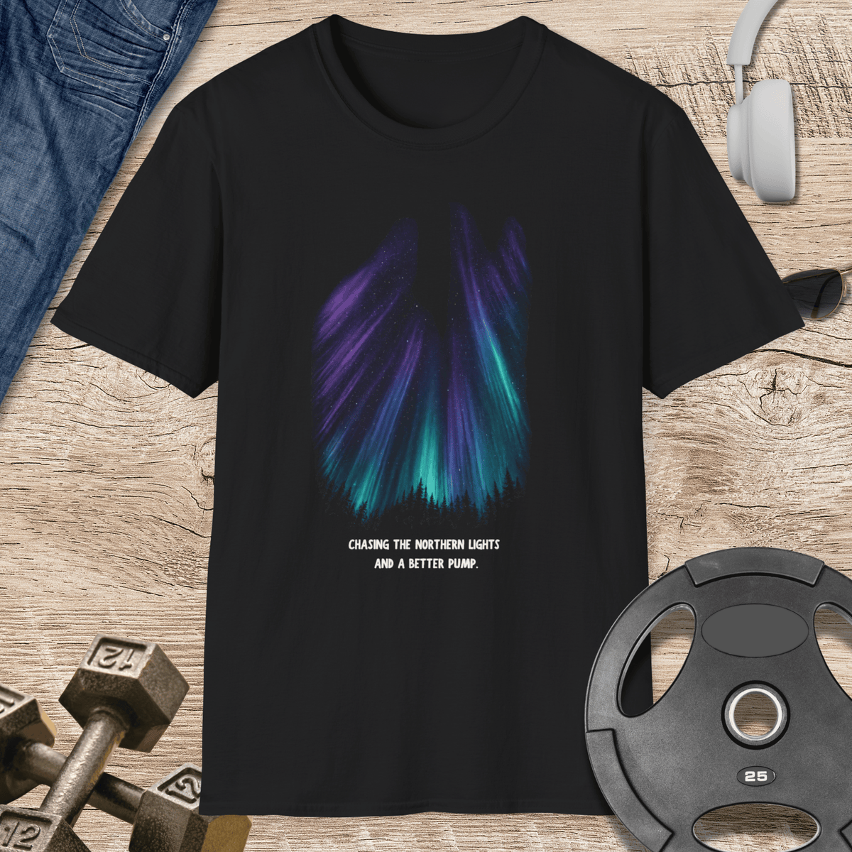Aurora Lights And Pump T Shirt Gift For Fitness Lover