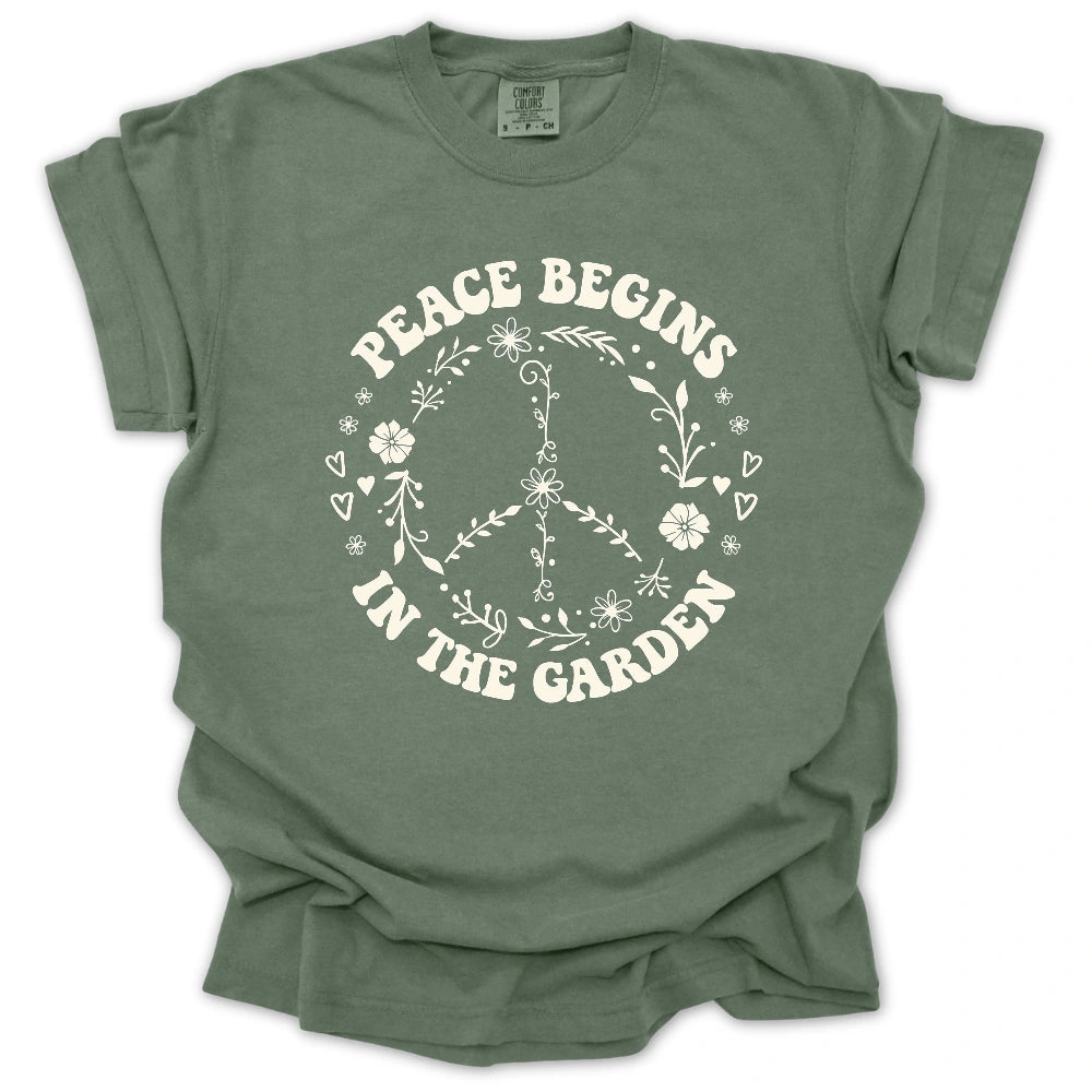 Peace Garden T Shirt Gift For Gardener
