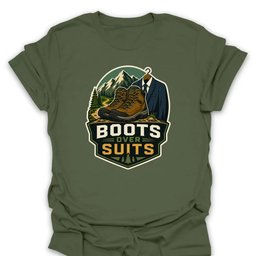 Boots Over Suits T Shirt Gift For Hiker