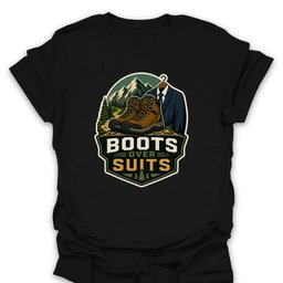 Boots Over Suits T Shirt Gift For Hiker