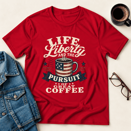 Life Liberty And The Pursuit Of Great Coffee T Shirt Gift For Adults