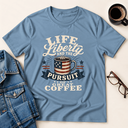 Life Liberty And The Pursuit Of Great Coffee T Shirt Gift For Adults