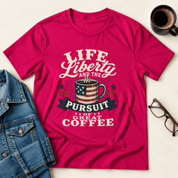 Life Liberty And The Pursuit Of Great Coffee T Shirt Gift For Adults
