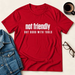 Not Friendly But Good With Tools T Shirt Gift For Adults