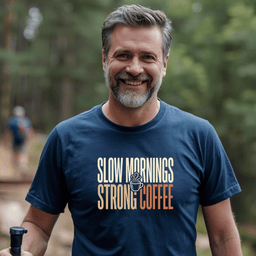 Slow Mornings Strong Coffee T Shirt Gift For Adults