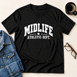 Midlife Athletic Dept T Shirt Gift For Adults