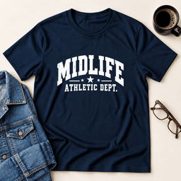 Midlife Athletic Dept T Shirt Gift For Adults