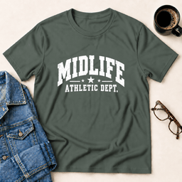 Midlife Athletic Dept T Shirt Gift For Adults
